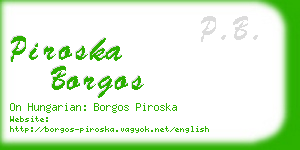 piroska borgos business card